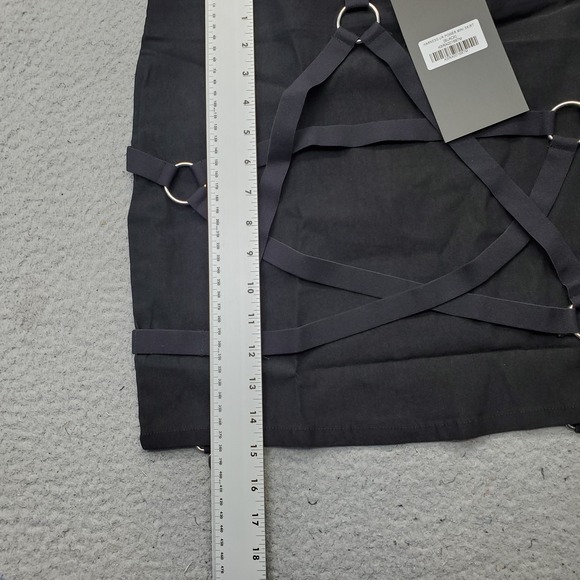 Killstar Harness Ur Power Mini Skirt Womens M Black Gothic Pentagram Back Zip - Picture 3 of 8